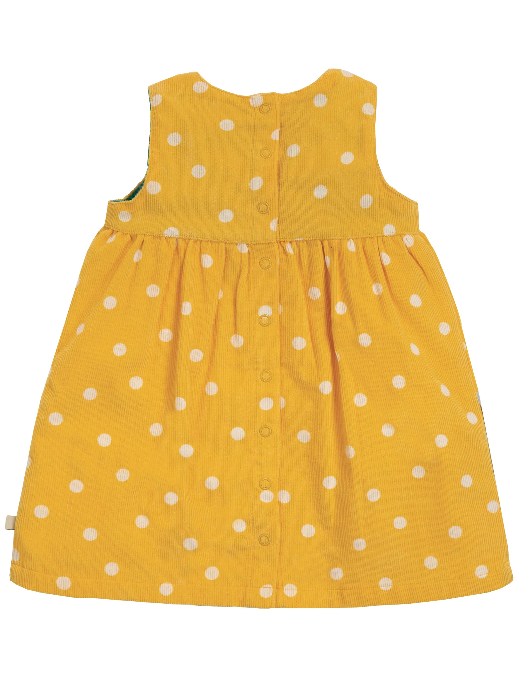 Kleid in gelb mit Nilpferd appliziert von Frugi - Image 3
