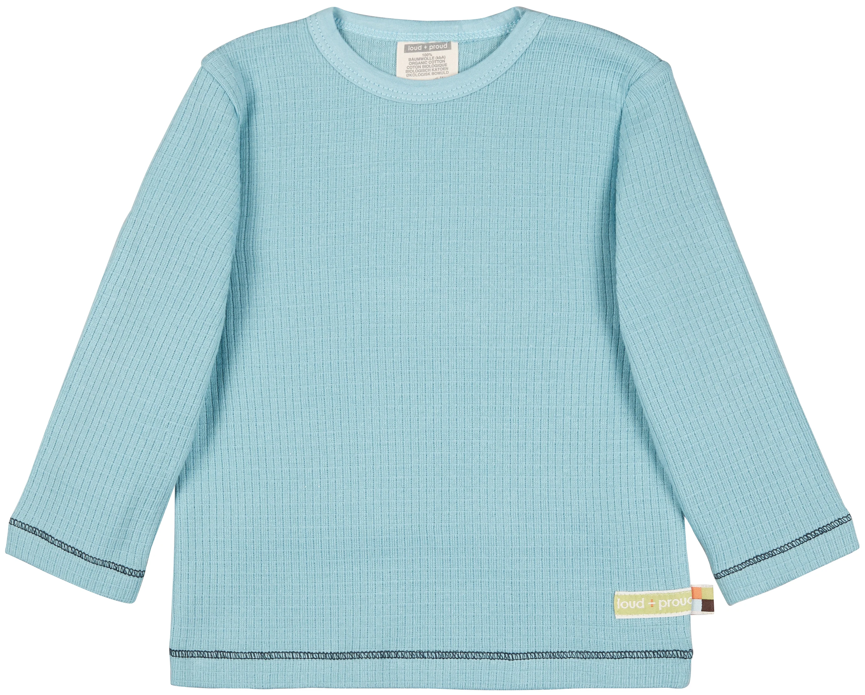 Langarm Shirt mit Waffel-Struktur in lagoon blau von loud+proud