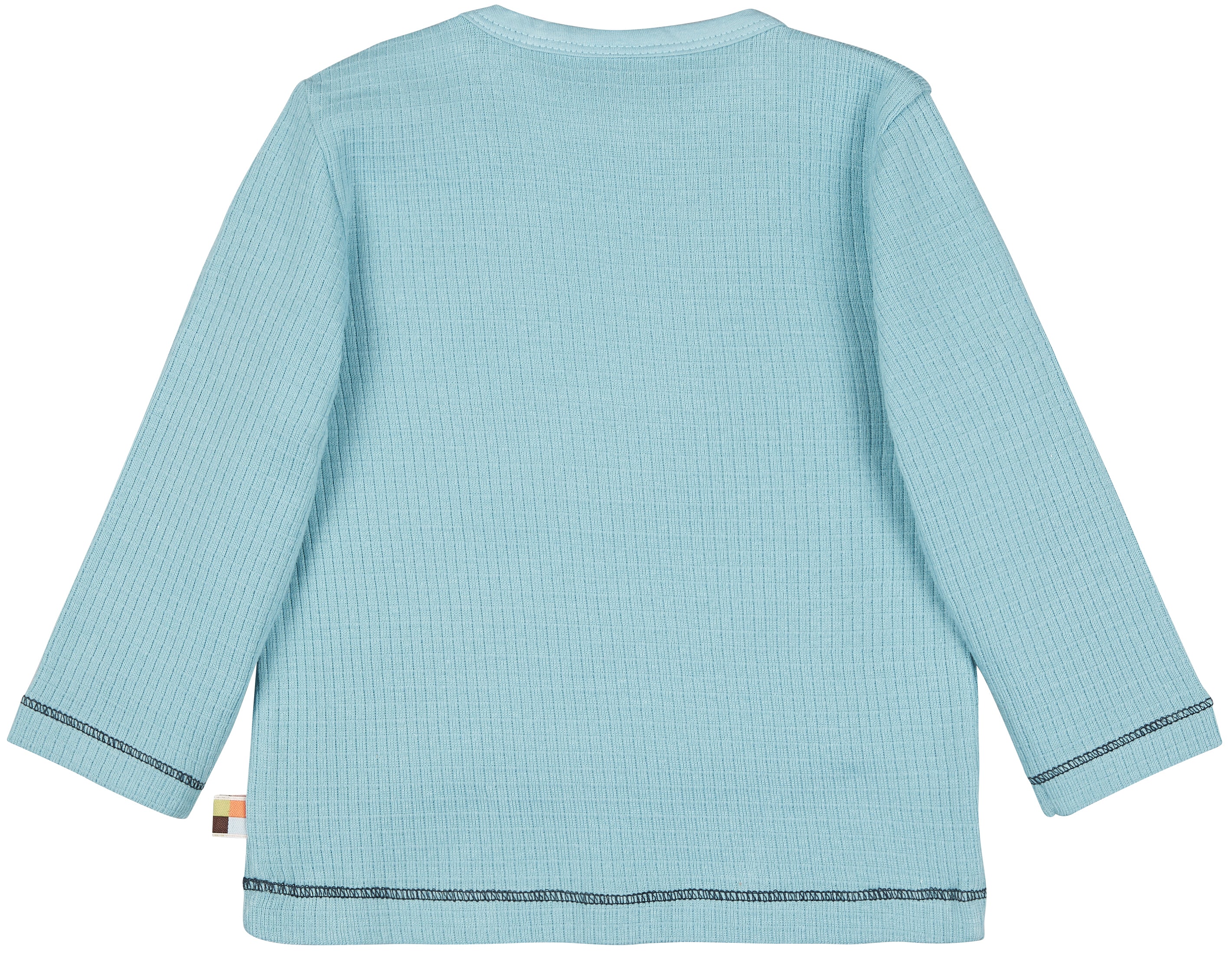 Langarm Shirt mit Waffel-Struktur in lagoon blau von loud+proud - Image 2