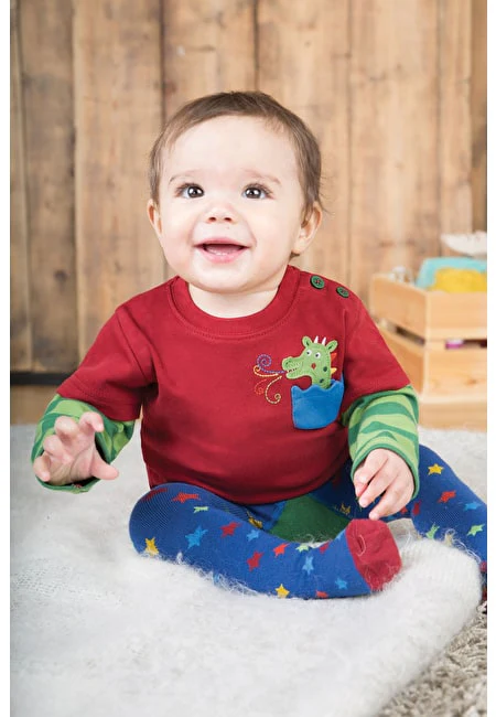 Rotes Shirt mit Drache von Frugi - Image 2