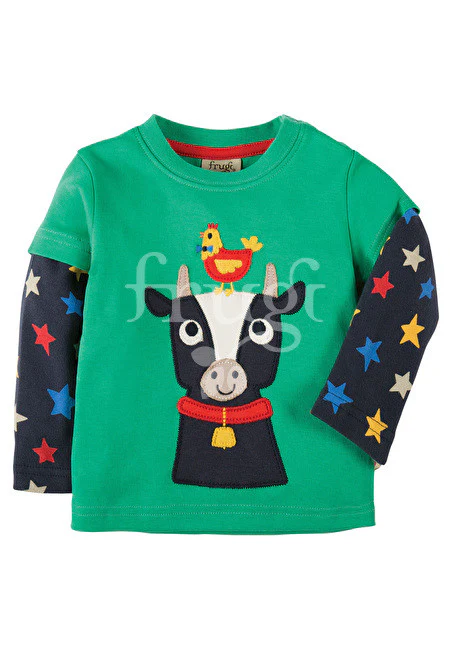 Shirt Kuh mit Huhn von Frugi
