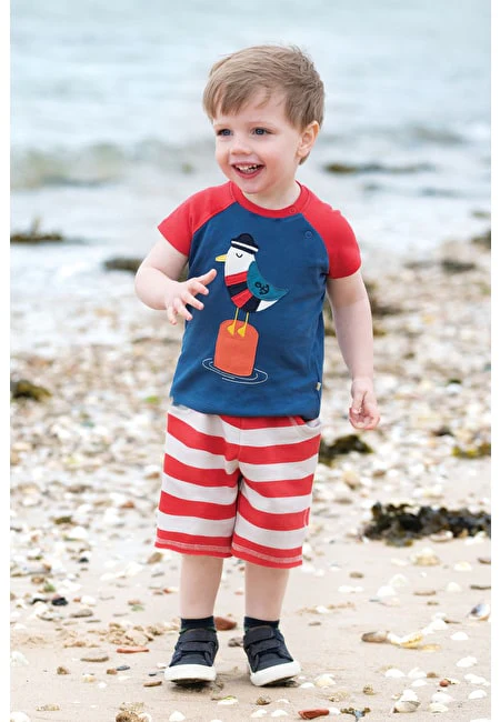 Shorts rot/weiss gestreift von Frugi - Image 2